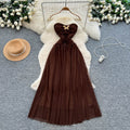 Retrotube top butterfly off-the-shoulder dress women's new arrivalhigh waist waist slimming look a-line mesh long skirt elegant outfit