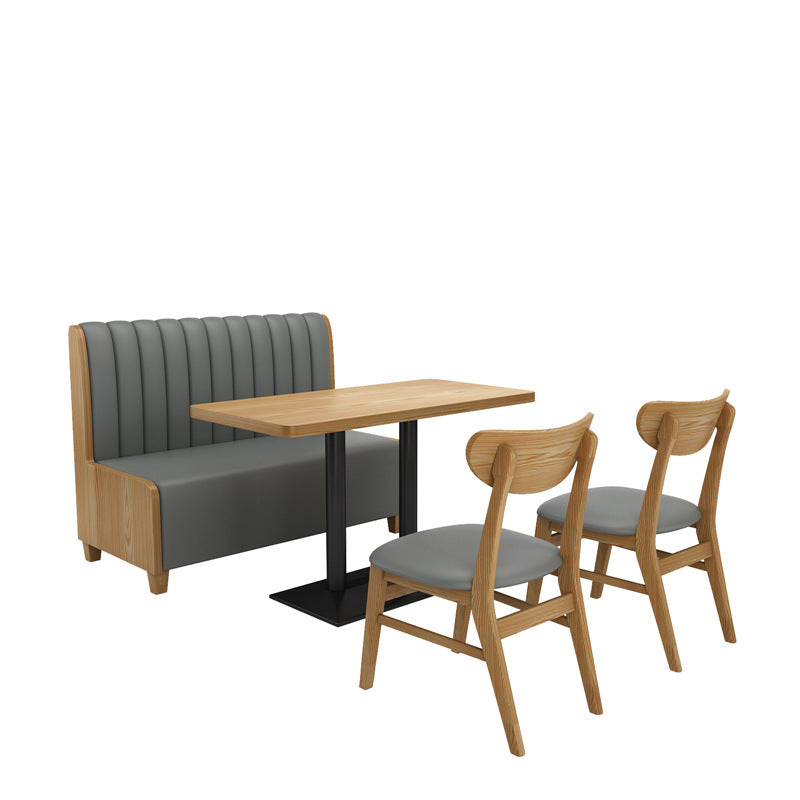 Coffee Western Restaurant Solid Wood Wall Card Seat Sofa Hotel Commercial Catering Hot Pot Milk Tea Shop Table and Chair Combination