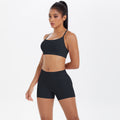 New outdoor casual cloud-like athletic yoga set - quick-dry, compression, criss-cross back, butt-lifting shorts workout outfit