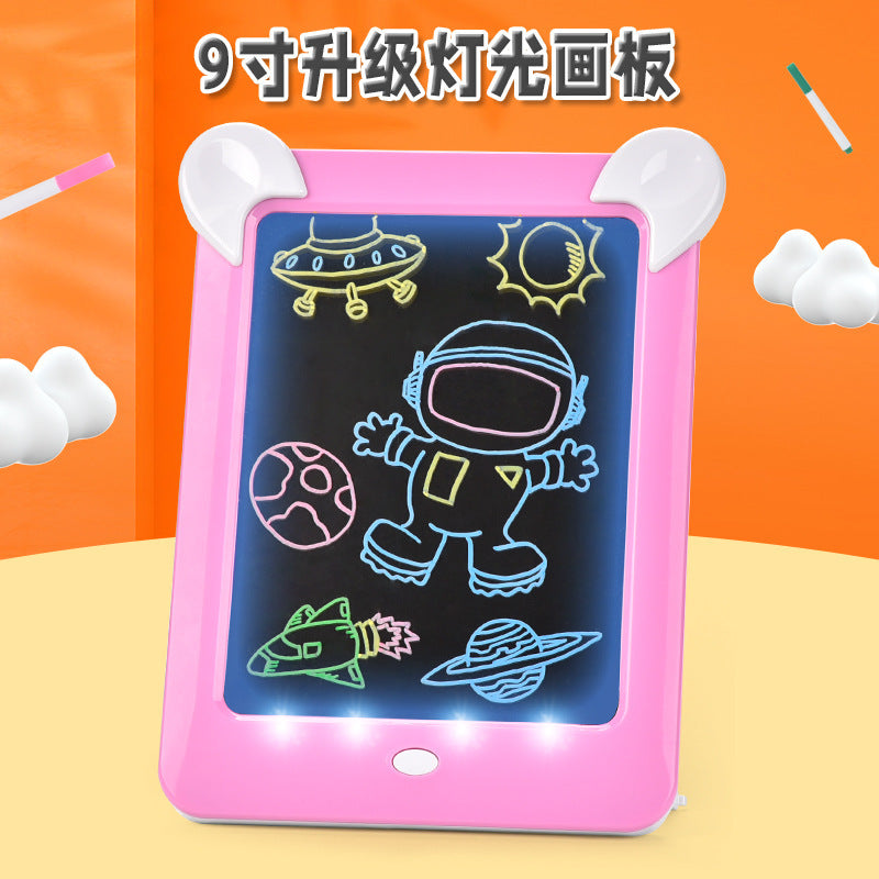 children's led light music writing board 3d lcd handwriting graffiti painting board small blackboard toys wholesale