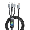 100w braided 3-in-1 fast charging cable - compatible with android, apple, huawei, and xiaomi phones