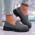 Export spring autumnew arrival british style slip-on women's retrothick sole loafers casualeasiest for matchflats women's wholesale