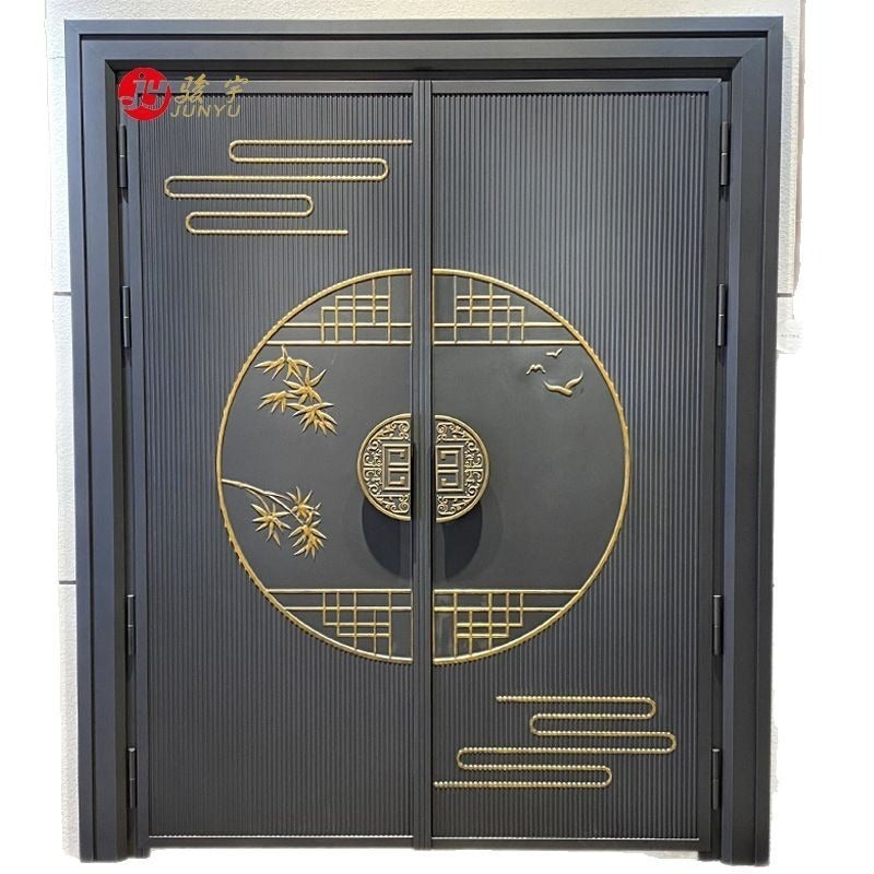 Zinc alloy villa door double door courtyard door entrance double door rural self-built house security door for home entrance door