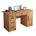 Office desk with lock, workstation with drawers, desk and chair set for employees, home desktop minimalist computer desk