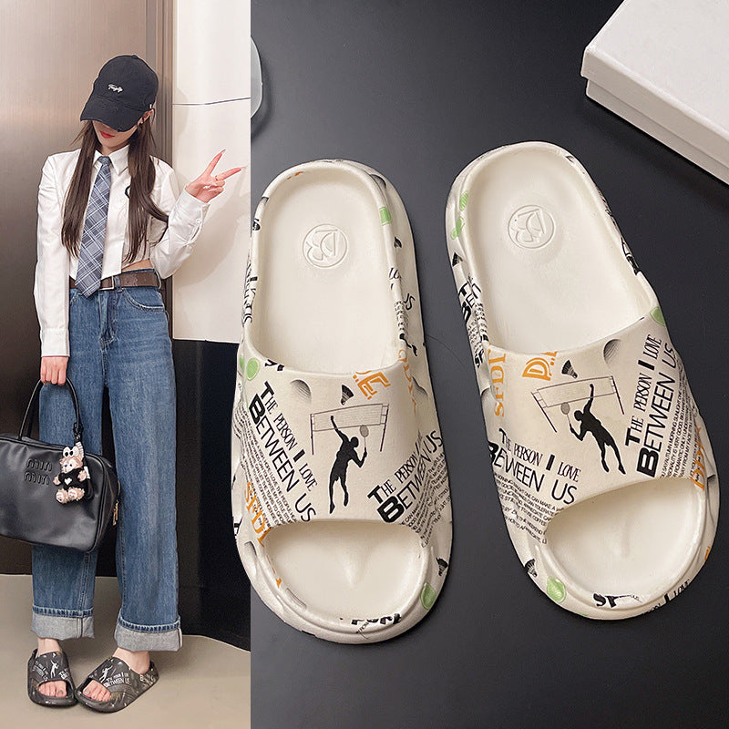 2024 summer new sports ping pong basketball flip-flops - unisex couple's home slippers for outdoor wear - cross-border