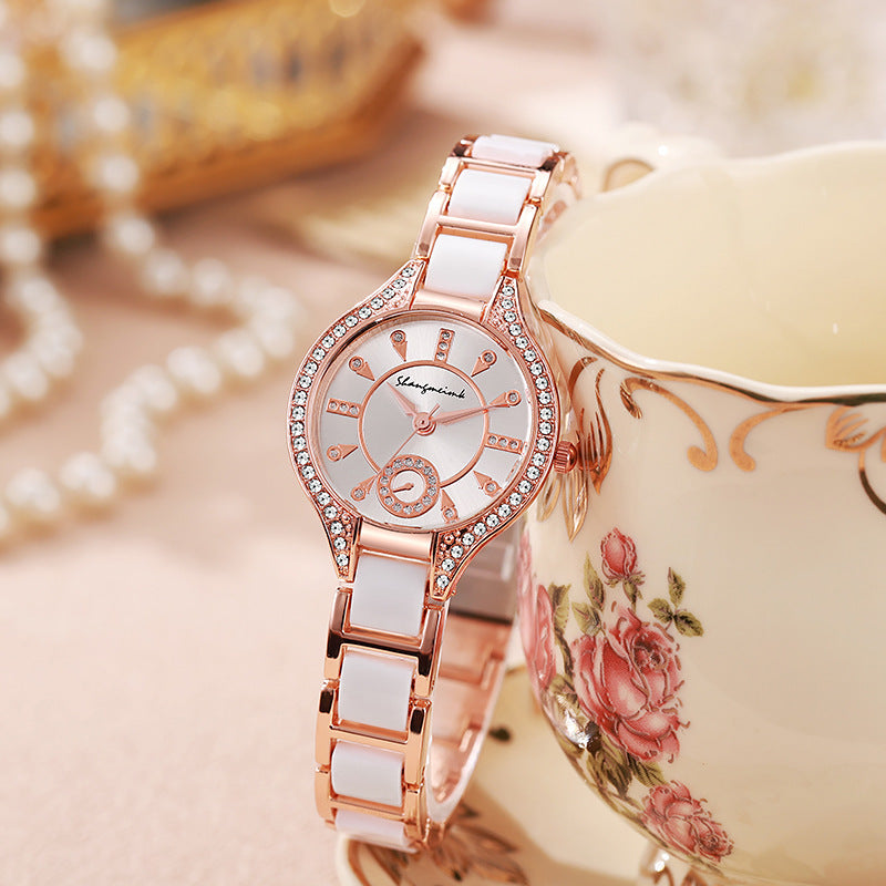 2025 year of the snake: hot women's fashion pieces are here! alloy ceramic quartz watches with stainless steel bands - wholesale