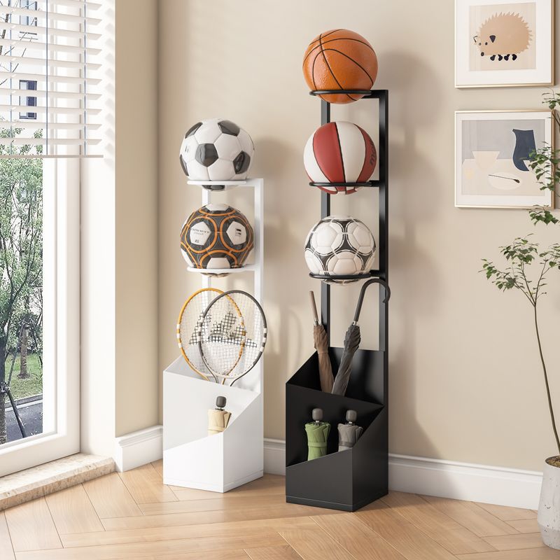 Basketball hoop rack - home sports equipment organizer - racket & soccer ball storage - multi-functional umbrella stand