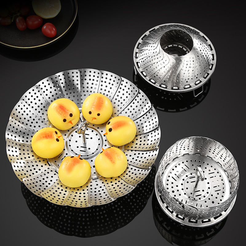 304 stainless steel bold water barrier, steamer steamer, multi-functional tripod water barrier telescopic steamer, steamer