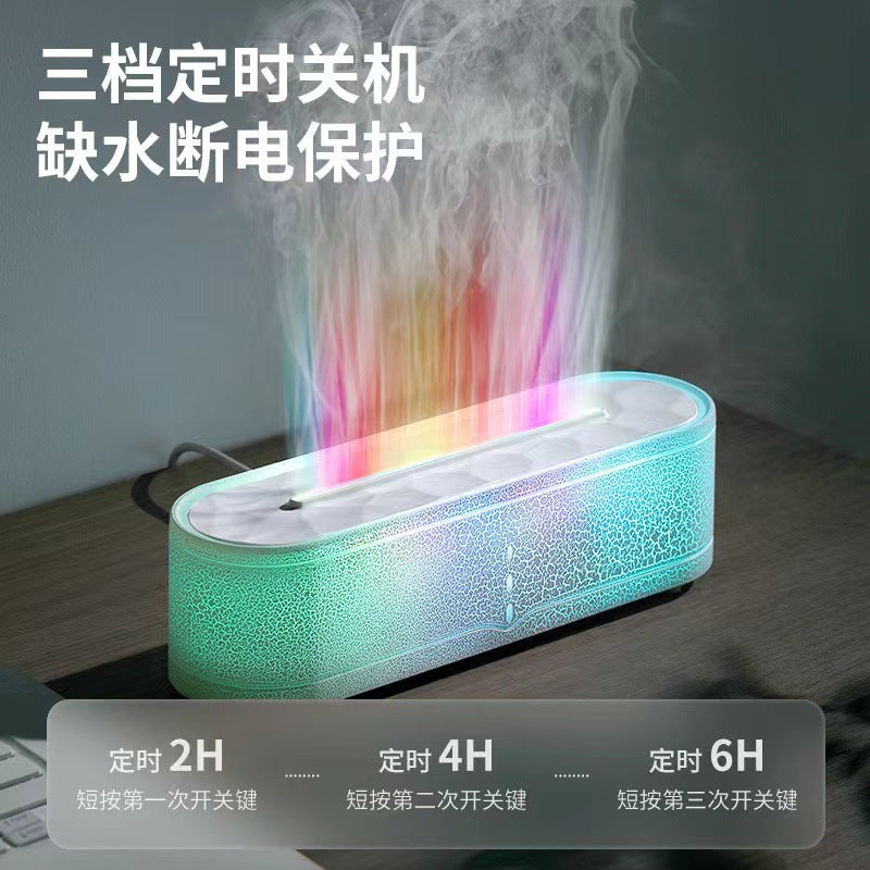 2025 cross-border colorful flame aroma diffuser - automatic scent sprayer, home desktop high-mist humidifier & diffuser