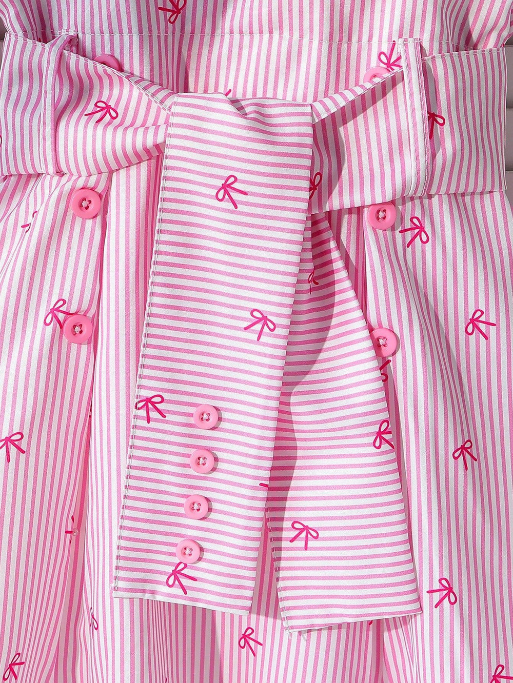 new arrival: girls' european & american style color block bow print a-line dress