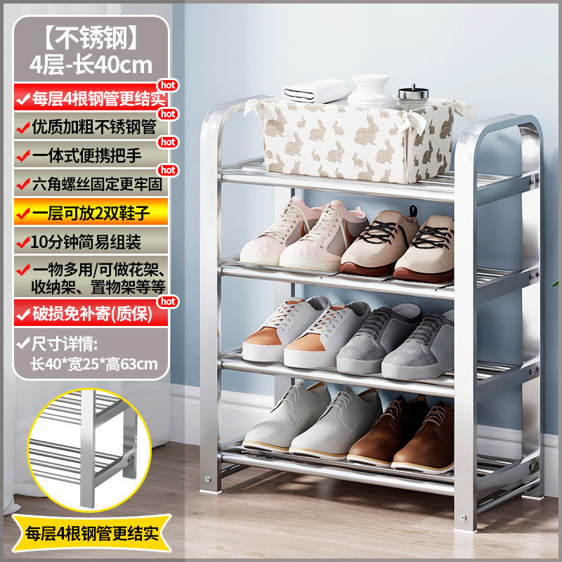 【factory direct】multi-tier stainless steel entryway shoe rack - perfect for dorms, apartments, and rental properties