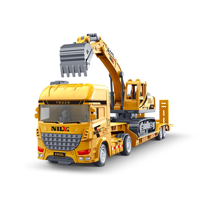 large flatbed transport truck semi-trailer trailer artificial inertia heavy flatbed truck kids engineering vehicle model