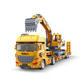 large flatbed transport truck semi-trailer trailer artificial inertia heavy flatbed truck kids engineering vehicle model