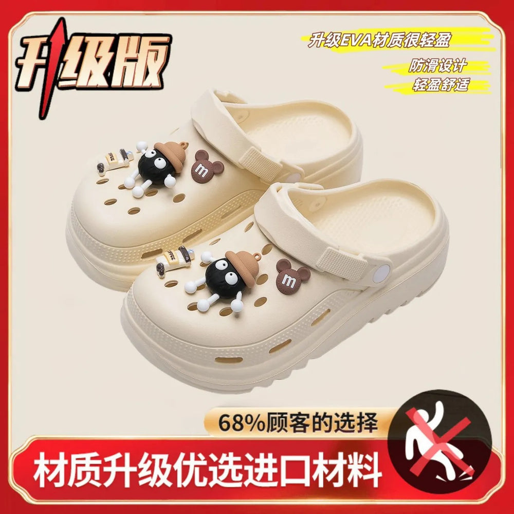 Thick sole summer clogs for women summer outwear non-slip sandals and slippers for stepping on shit summer new arrival sandals and slippers wholesale