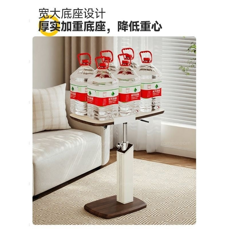 Saddle leather adjustable side table for home bedside table medieval style living room coffee table small table movable bedside computer table