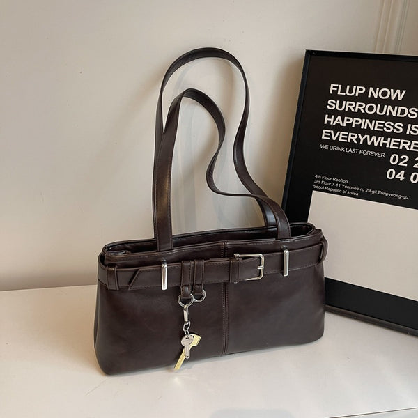 Niche high-end shoulder bag women's 2025 new autumn and winter retro versatile underarm bag work small bag
