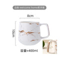 Minimalist ins style mug with lid and spoon - large capacity, nordic design, gold trim ceramic mug - wholesale for couples' gifts