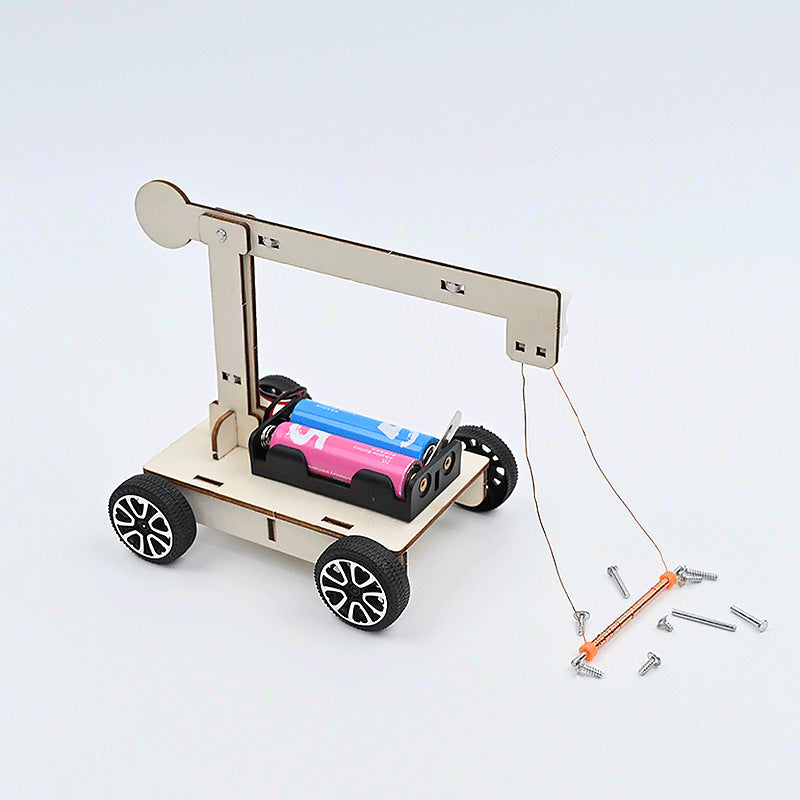 Magnetic crane, electromagnetic principles, understanding magnetic fields, primary school students' science and technology small physical science small experiments
