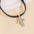 Dark style cross necklace wholesale cross-border stylish choker diamond necklace women's niche accessible luxury fashion necklace
