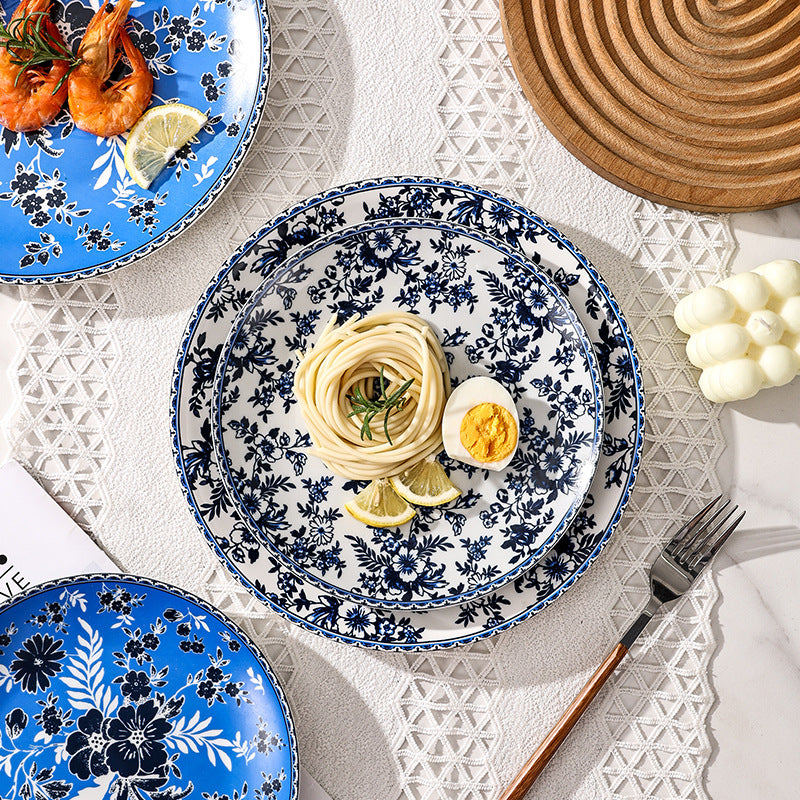 European-style ins banquet creative plating steak plate restaurant hotel for home artistic western food plate flat plate