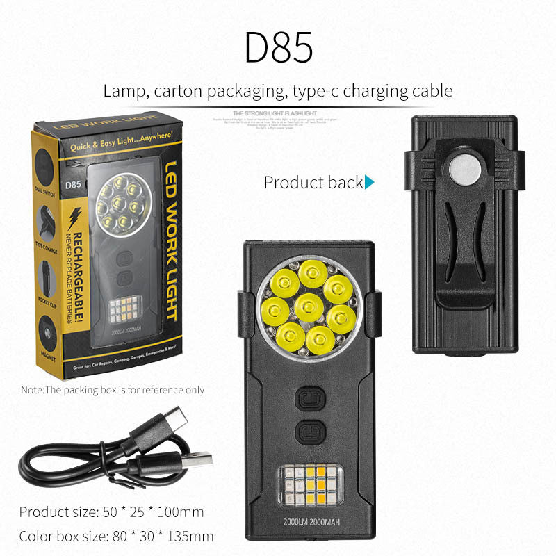 Cross-border new keychain light Type-C charging outdoor highlight small steel cannon dual light source strong light mini flashlight