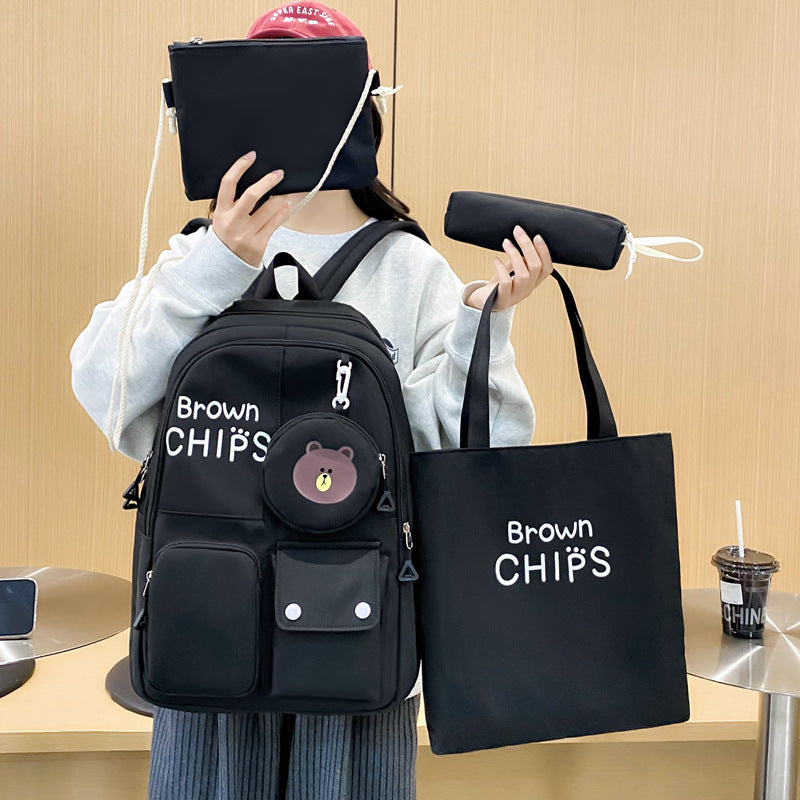 Student Backpack Japanese Cute College Style School Bag Personality Graffiti Funny School Bag Travel Backpack