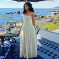 European and american cross-border women's fashion  summer new arrivals: sexy, elegant, fresh, and vacation-ready green bandeau dress