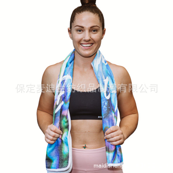 Sports towel, quick sweat-absorbing gym mat, outdoor running, enlarged quick-drying towel with strong magnetic sweat towel wholesale