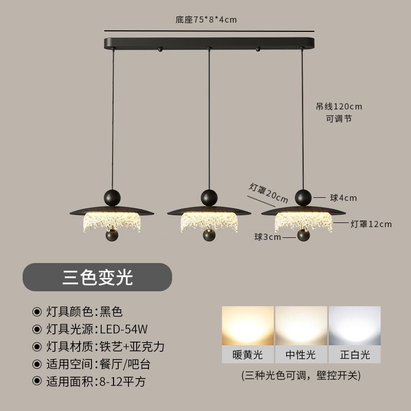 Medieval style restaurant chandelier three-head american retro water drop classy tea room bar table long strip lamp