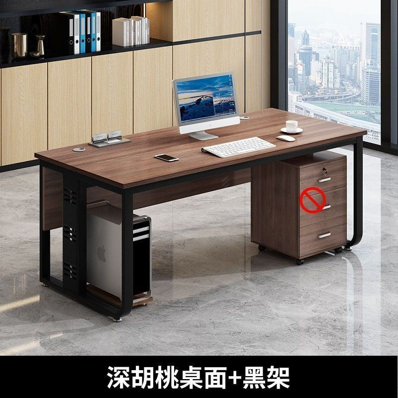 Single person office computer desk - minimalist modern office desk and chair set - home office desk - simple executive desk