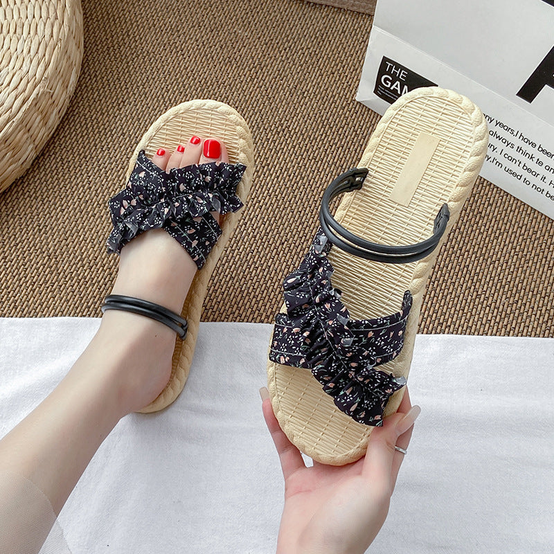 Best sellingflats sandals women's summer fashion fairy style with skirt new arrivalfrench beach two wear sandals