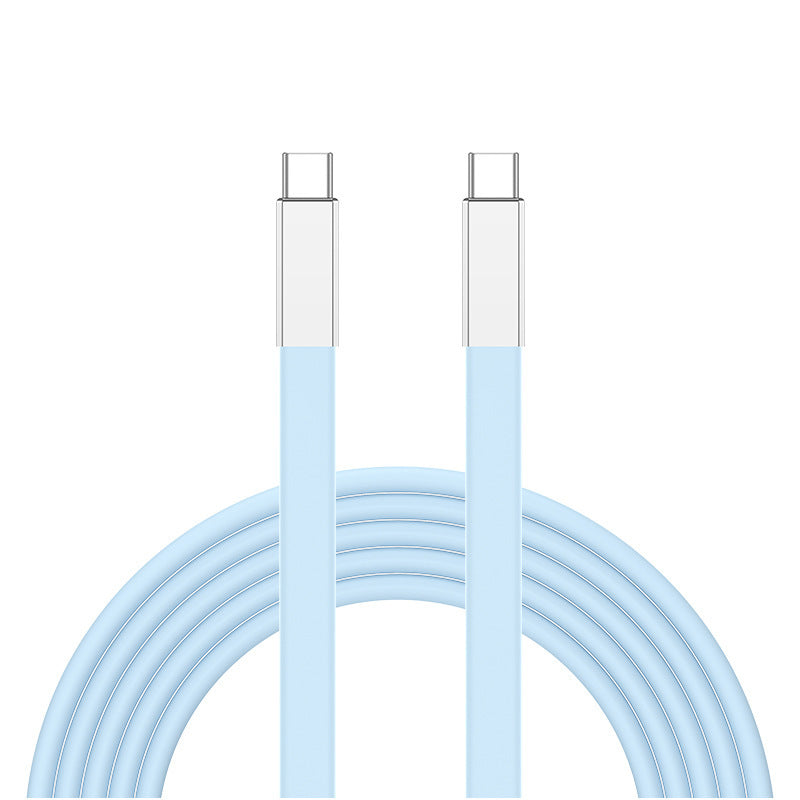 240w dual-c data cable, silicone pure copper super fast charging, compatible with apple 17 and huawei fast charging, dual type-c charging cable