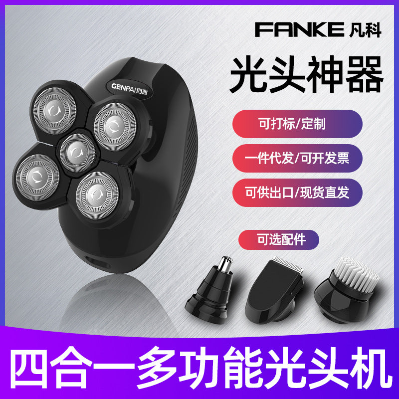 Electric shaver for bald heads - 4-in-1 5d razor, waterproof beard trimmer for men, rechargeable bald head shaving gadget