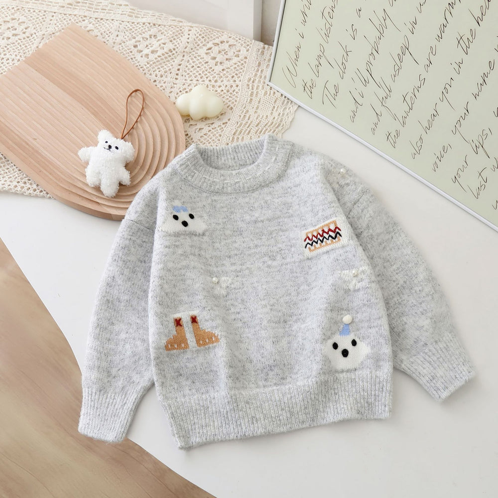 Kidssweater forest style artsyembroiderpulloversweaterfall and winterk-styleloosecasual cartoon japanese styleknittingtops