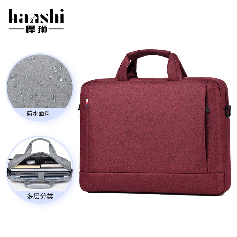 Cross-border fashion handbag waterproof computer bag men's business briefcase lightweight women's file bag commuter shoulder bag