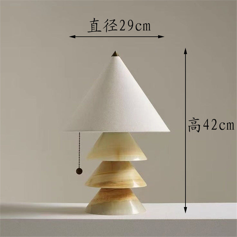 Pyralis creative art jade table lamp - natural nordic light luxury for bedroom, study, b&b, villa, and living room decoration