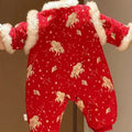 Baby winter onesie new year's outfit, new year's greeting outfit, winter clothes, newborn baby 100-day celebration, first birthday red dress, romper