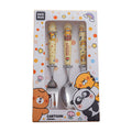 Color boxed portable spoon, cute fork for elementary school students, 304 stainless steel cutlery three-piece set, diy combinable, ready stock