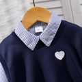Girls' dress, preppy style two-piece dress set with vest