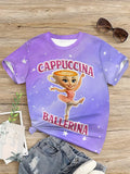 Kids' t-shirts, cross-border bestsellers featuring trendy elements, 3d digital print summer girls' casual fashion crew neck short sleeves