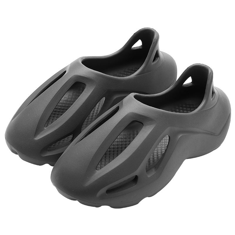 外贸男士洞洞鞋夏季2025新款踩屎感情侣款沙滩鞋EVA软底包头凉鞋