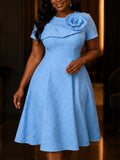 new arrivalelegancefashiondress a swinghigh waist jacquard stereo applique dresspartydresses