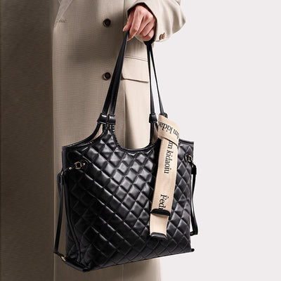 2025 new fashion diamond quilted large capacity tote bag - trendy, versatile, and perfect for commuting. a chic shoulder bag/underarm bag for women