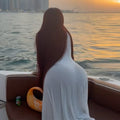 European and american women's clothing  autumn new collection: sweet and fresh v-neck high-waisted slimming a-line maxi dress