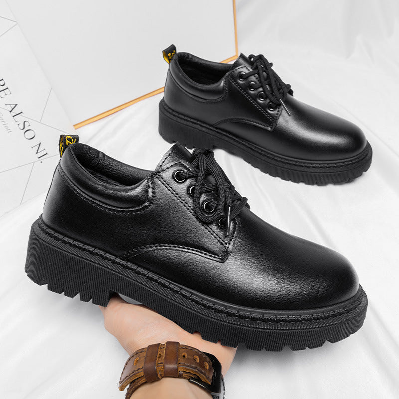 Men's business formal dress shoes for work, casual leather shoes, teenagers, wedding groomsmen, black work boots, martin boots for men