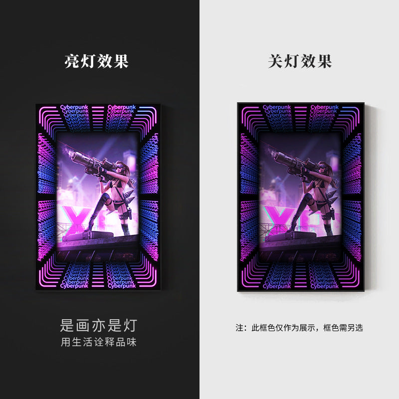 KTV box, private room, luminous hanging paintings, bar, pub, wall decoration painting, e-sports room, cyberpunk style mural