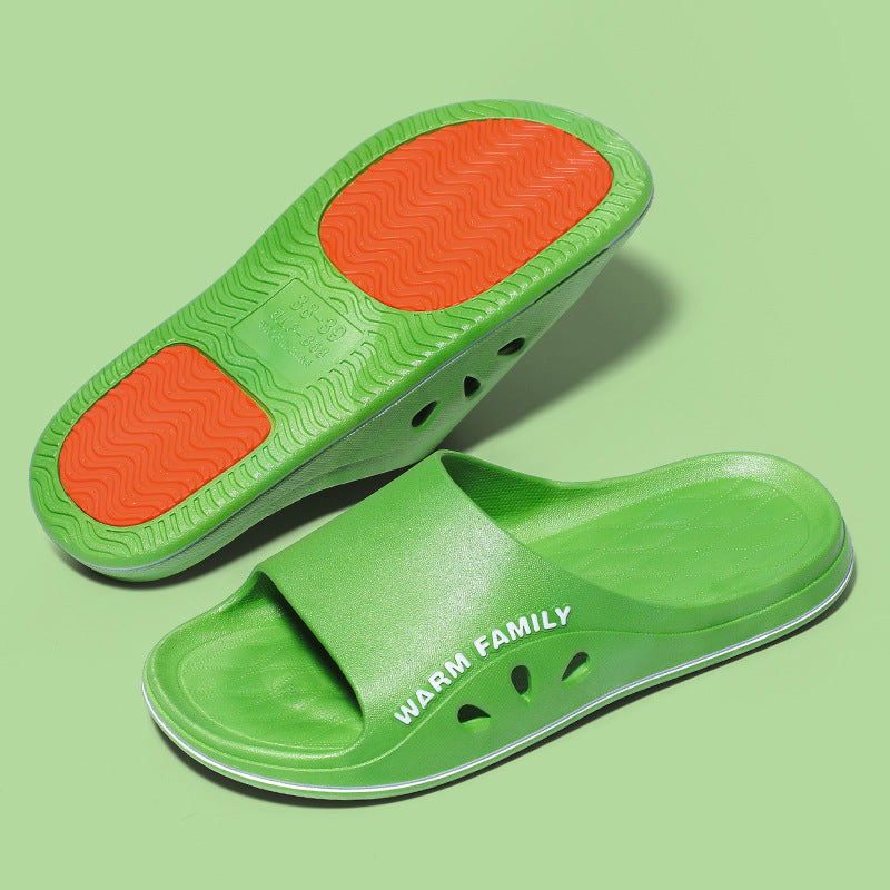 New women's anti-slip slippers for home, summer couple's wear-resistant thick-soled slippers for seniors, home bathroom bath slippers for men