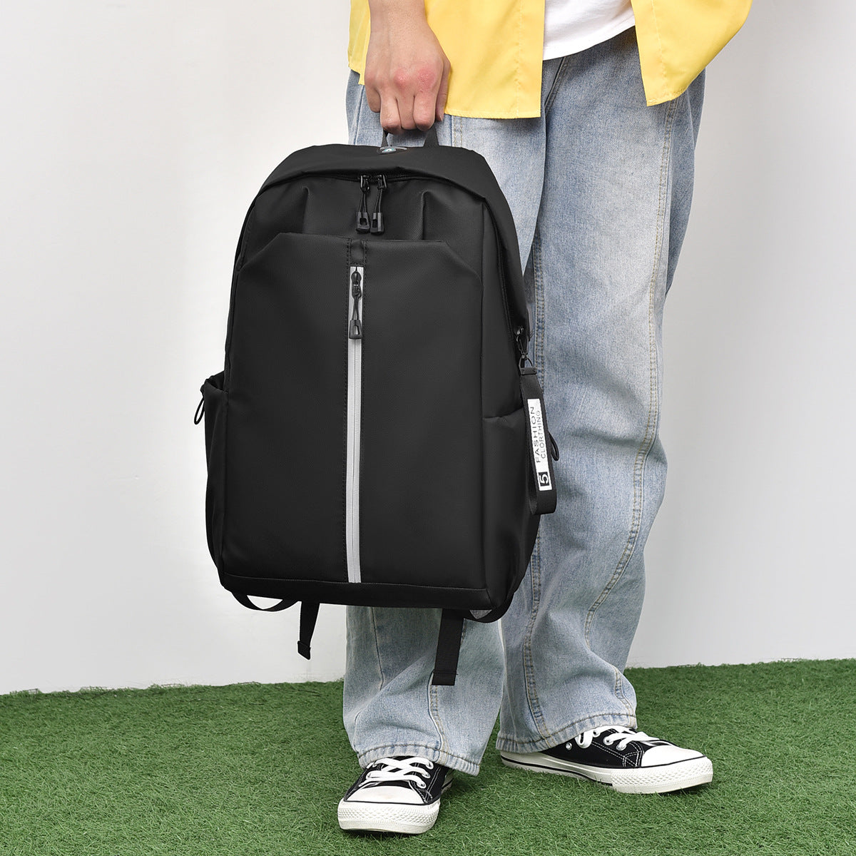 Simple backpack 16-inch men's and women's casual backpack, junior high school college student fashion trend backpack