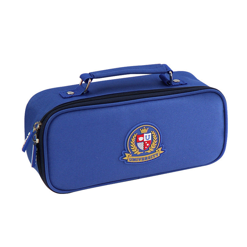 Customized pencil case British style large capacity pencil case Boy college style stationery bag Portable Oxford cloth stationery box wholesale