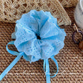 2026new arrival oversized pleated large intestine hair tie super fairy easiest for match double layer headband hair rope head flower hair accessories headwear trendy